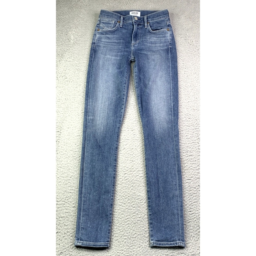 AGOLDE PREMIUM Jeans Womens Size 24 Skinny Cotton Blend Mid Rise Medium Wash